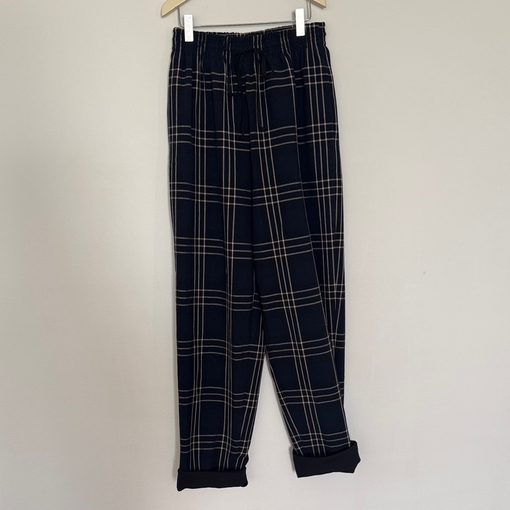 Wilfred Black and White Plaid Joggers